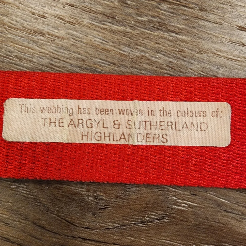 Argyl & Sutherland Highlanders Royal Regiment of Scotland Woven Colors Belt 34